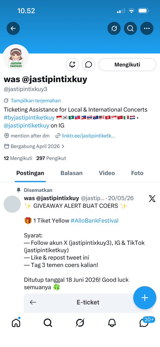 keonyull's tweet photo. @jastipintixkuy3 ihh terima kasih banyak kaka for GA ini semoga rejekinya selalu lancar ya seperti air sungai dan berkah selalu, aku ingin bgt nnton adekk cortis dan artis lainnya karena ak tidak pernah sekalipun ikut konser:( aku mau rasain euphoria nya brg coer💗wml bismillah https://t.co/qGRFi74g8f