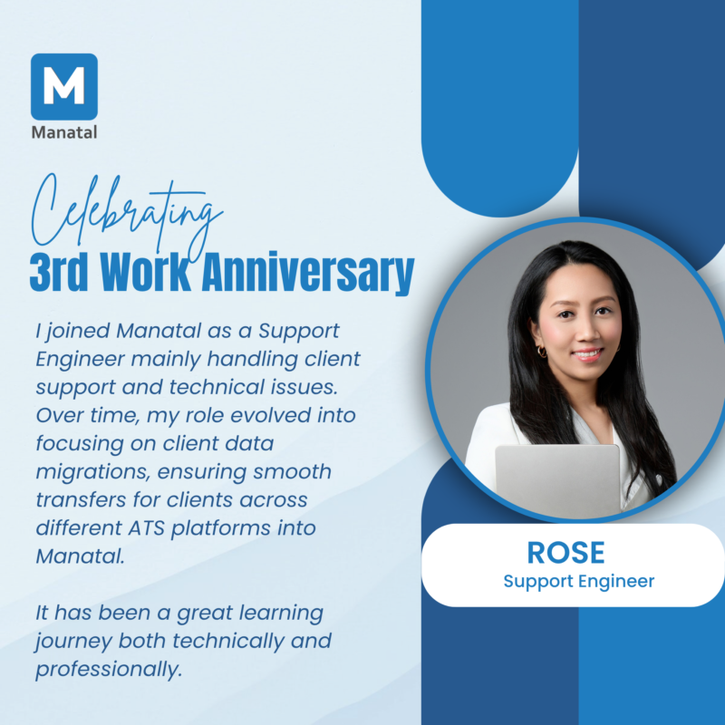 manatalapp's tweet photo. Congratulations to Rose on celebrating 3 years with Manatal! 🎉

Throughout her journey, Rose has helped countless clients transition smoothly into Manatal while turning challenges into successful outcomes along the way.

We’re grateful for her dedication, teamwork, and the impact she continues to make every day. Here’s to many more milestones ahead! 🙌

Explore our open roles and be part of the journey: https://t.co/iPLa0Hciwu

#LifeAtManatal #WorkAnniversary #CareerJourney