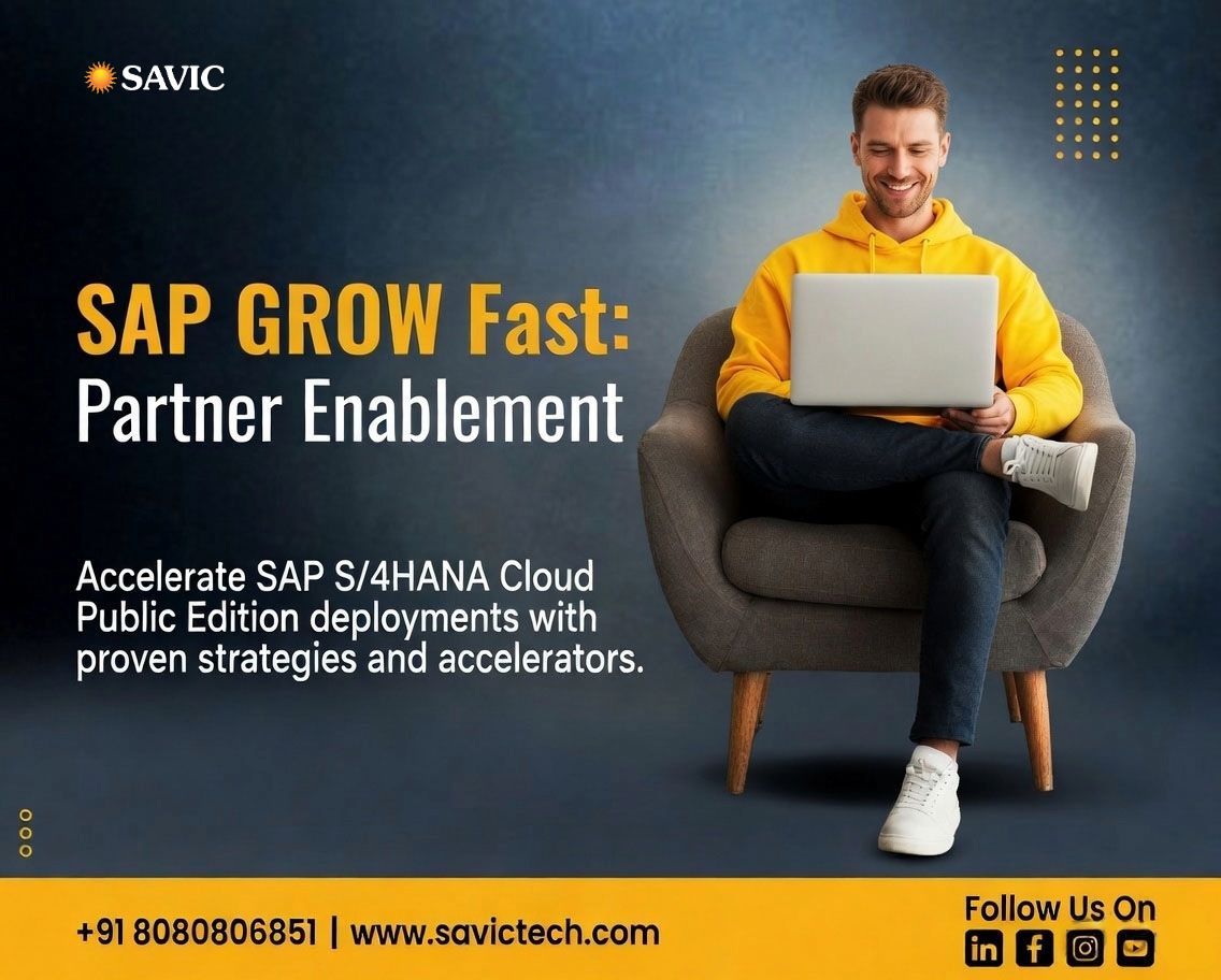 savictechnology's tweet photo. SAP GROW Fast empowers organizations and partners with proven accelerators, deployment strategies, and implementation best practices for SAP S/4HANA Cloud Public Edition.

At SAVIC Inc, we help businesses journeys with faster deployments and scalable Cloud ERP solutions. https://t.co/vB5bagSzyc