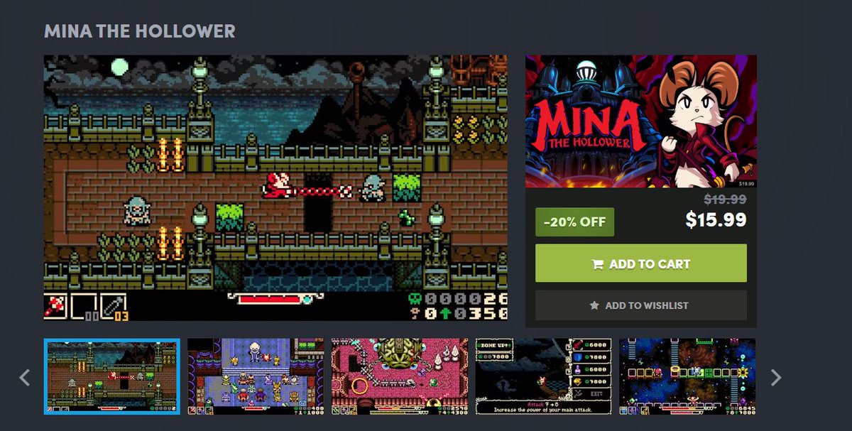 Wario64's tweet photo. Mina the Hollower (Steam) is as low as $15.99 on Humble Choice discount https://t.co/MJtFvEj7DF #ad 

out now https://t.co/zkU7XtCYmX