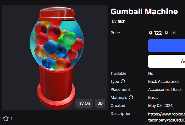 Storm_3D2's tweet photo. 𝗧𝗵𝗶𝘀 𝗱𝘂𝗺𝗯𝗮𝘀𝘀 uploaded my Gumball Machine in his group  

Roblox User: MisterBlox6000  

𝗖𝗵𝗲𝗰𝗸 𝘂𝗽𝗹𝗼𝗮𝗱 𝗱𝗮𝘁𝗲 lol  

#Roblox #RobloxUGC #RobloxScam https://t.co/uWrMcs9Q4y