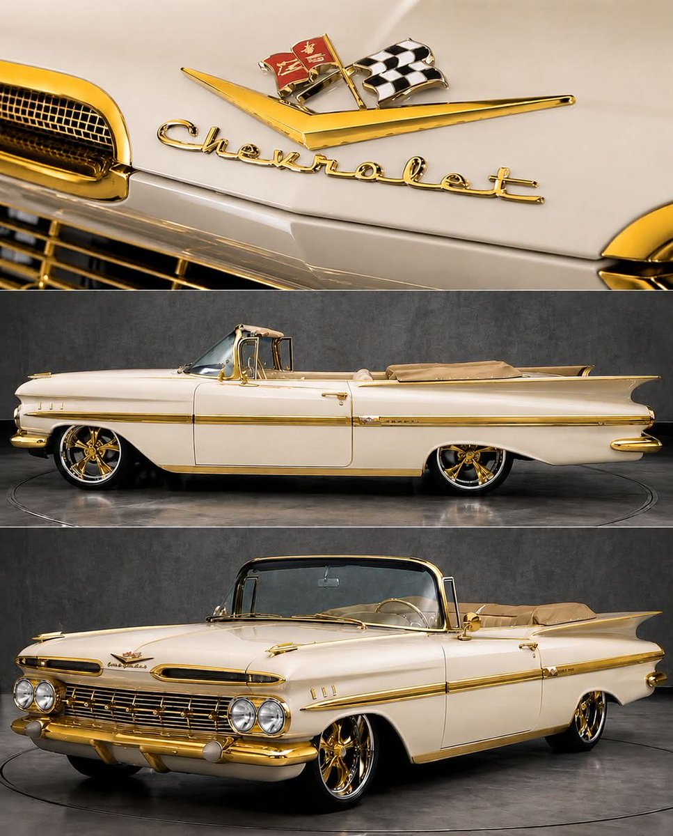 RestoMod804's tweet photo. The 1959 Chevrolet Impala Convertible is more than just a classic car — it is a rolling masterpiece from the golden age of American automotive design. https://t.co/uHIay1m5nJ