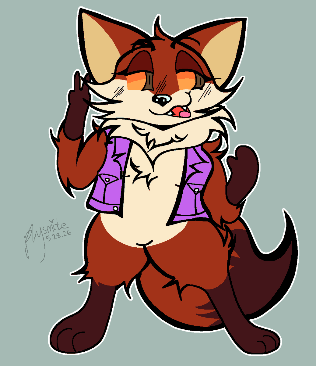 physmite's tweet photo. I feel like this is my duty as a lesbian who's a furry artist who happens to like foxes a lot to draw Penelope 
#matingseason https://t.co/igFkCghAik