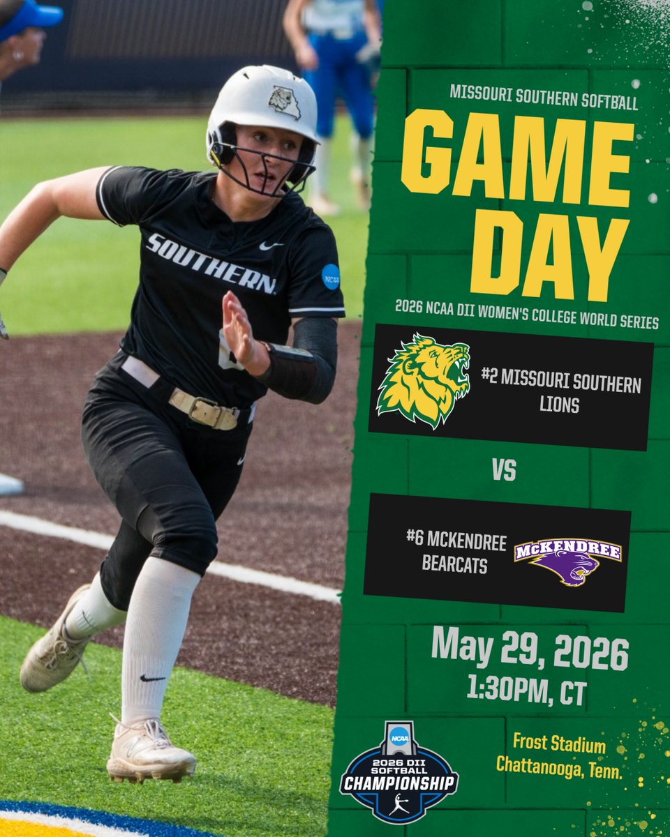 MSSUSoftball's tweet photo. Day 2 of the 2026 NCAA Division II Women's College World Series!! 

GAME DAY 🆚 McKendree University
⏰ – 1:30 p.m., CT
📍–  Chattanooga, Tenn. | Frost Stadium
🖥️ – https://t.co/1dajcz6YbI

📸 Jonathan Murray https://t.co/7ldO3M5XkA