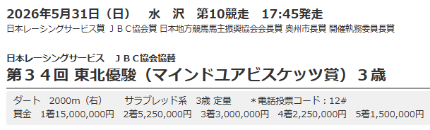 BAOO1002's tweet photo. 明日5/31(日)の水沢競馬にて、弊社協賛の『第34回 東北優駿』が実施されます🏆
第10競走 17時45分 発走予定ですので、ぜひご覧ください。
全国のBAOOでも発売いたします❗️(BAOO宇部を除く)
ぜひお近くのBAOOでもお楽しみください。
#東北優駿 #岩手競馬 #水沢競馬 #BAOO #地方競馬 https://t.co/BYcAvUuCNW