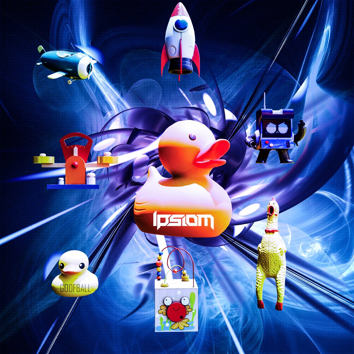 ipsiom's tweet photo. New brostep song is out now! This one is a The Frim tribute for the goofy brostep days of the mid 2010s. Yes I made this art myself in Blender and Photoshop. Enjoy! 💙 https://t.co/KlPh8pqMbp