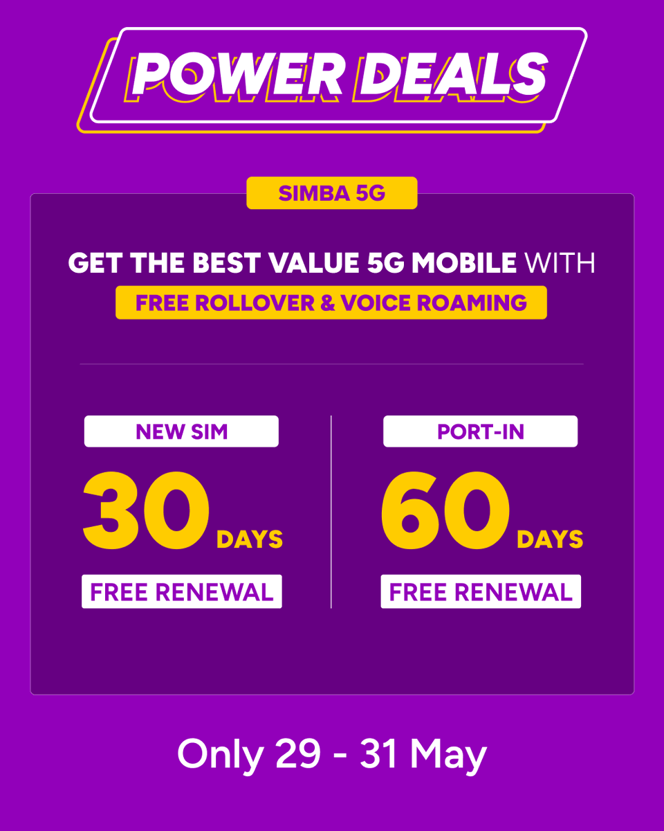 SimbaTelecomSG's tweet photo. ALERT! New SIMBA Service Centre has arrived in Punggol Waterway Point

⚡We are bringing down exclusive CEE deals to Waterway Point too!

Head over to the NEW SIMBA Service Centre at Waterway Point and enjoy the same exclusive deals 🤯

📍 Waterway Point #B1-28
📅 29 – 31 May
⏰ 11am – 8pm

Whether you’re shopping at CEE or visiting us at WWP, the deals stay just as 🔥

#SIMBA #SimplyTheBest #SIMBABroadband #SIMBA5G