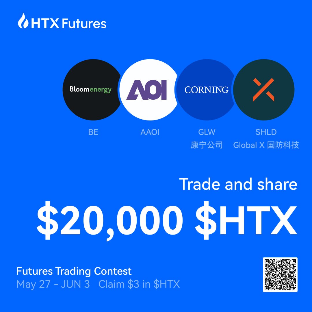 HTXFutures's tweet photo. 📣 New BE / AAOI / GLW / SHLD Futures Live!  Trade to Share $20K!

New tradfi tokens:
• BE - Clean energy + hydrogen play
• AAOI - AI/data center optics stock
• GLW - Optical comms + specialty glass leader
• SHLD - Defense, aerospace &amp; AI ETF
 Join:https://t.co/gU2Nc1gOd2 https://t.co/NxoJ1JjFQZ