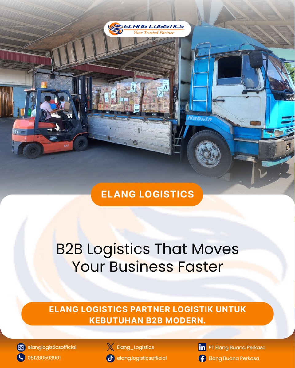 Elang_Logistics's tweet photo. Elang Logistics Siap jadi partner logistik untuk pertumbuhan bisnis Anda.
Hubungi kami sekarang untuk konsultasi kebutuhan B2B Anda.

#ElangLogistics#LogistikIndonesia#PengirimanJakarta#PengirimanBandung#PengirimanSurabaya
#SemuaJadiMudah#rockerbrandin https://t.co/bFmLHVzxdY