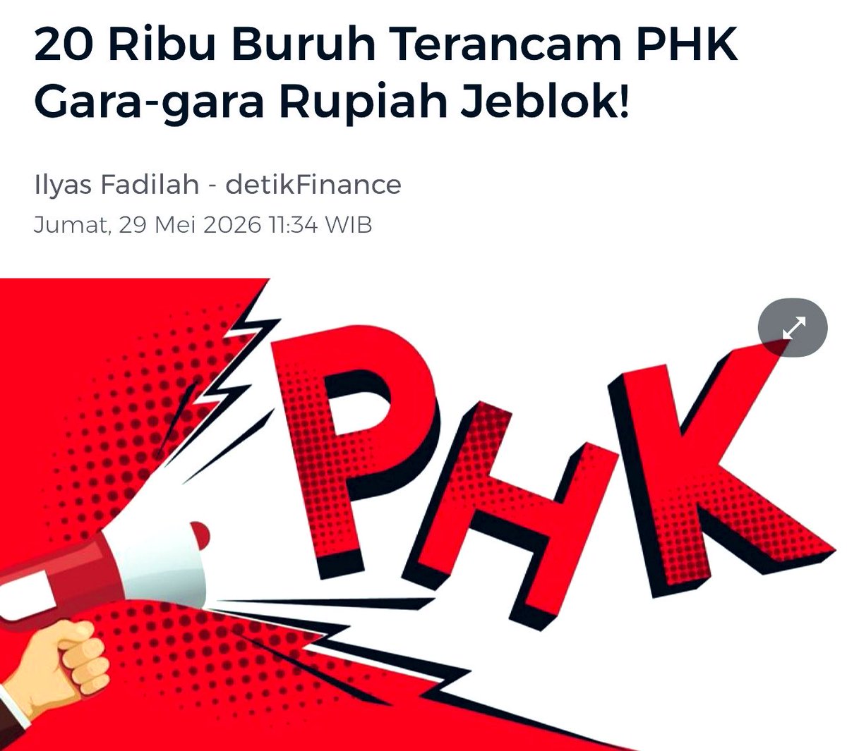 Opposite6888's tweet photo. Orang Desa memang tidak mengenal dolar tapi DAMPAK nya juga sampai ke Desa, ngomong udah kayak kentut itu orang kemarin..

Dua hari lalu sudah ada PHK 1.600 buruh pabrik mainan di Sragen karena perusahaan sudah tidak kuat membeli bahan baku plastik yang harga nya sudah tidak masuk akal..