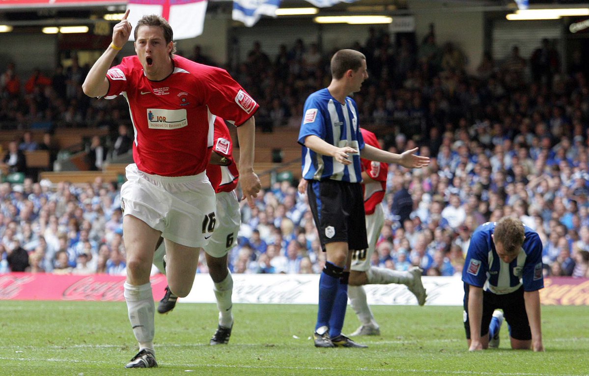 PoolsPhotos's tweet photo. On this day 21 years ago. Play off final at Cardiff’s Millennium Stadium. The biggest day in the club’s history as Pools were 8 minutes from the Championship before losing 4-2 in extra time to Sheffield Wednesday https://t.co/WTWnEfUOKj