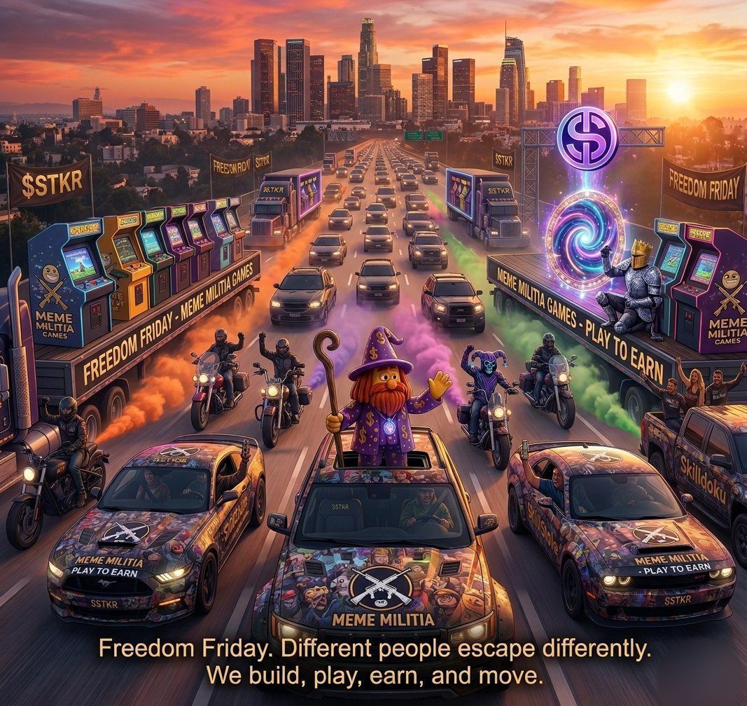 GodFactorID's tweet photo. HAPPY FREEDOM FRIDAY
The most dangerous thing about freedom is that it looks different for everyone
For some people freedom is Friday night noise
Empty energy
Temporary escape
For the @MemeMilitiaNFT freedom is information
Freedom is showing up to #ChainBreakers on a Friday and walking away knowing something about AI that your competition won't discover until next quarter
Freedom is a crypto update that changes how you see the market before Monday opens
Freedom is a workflow that gives you back 10 hours a week
Freedom is the choice to spend 60 minutes today building an advantage that lasts all year
Freedom is stacking $STKR bags