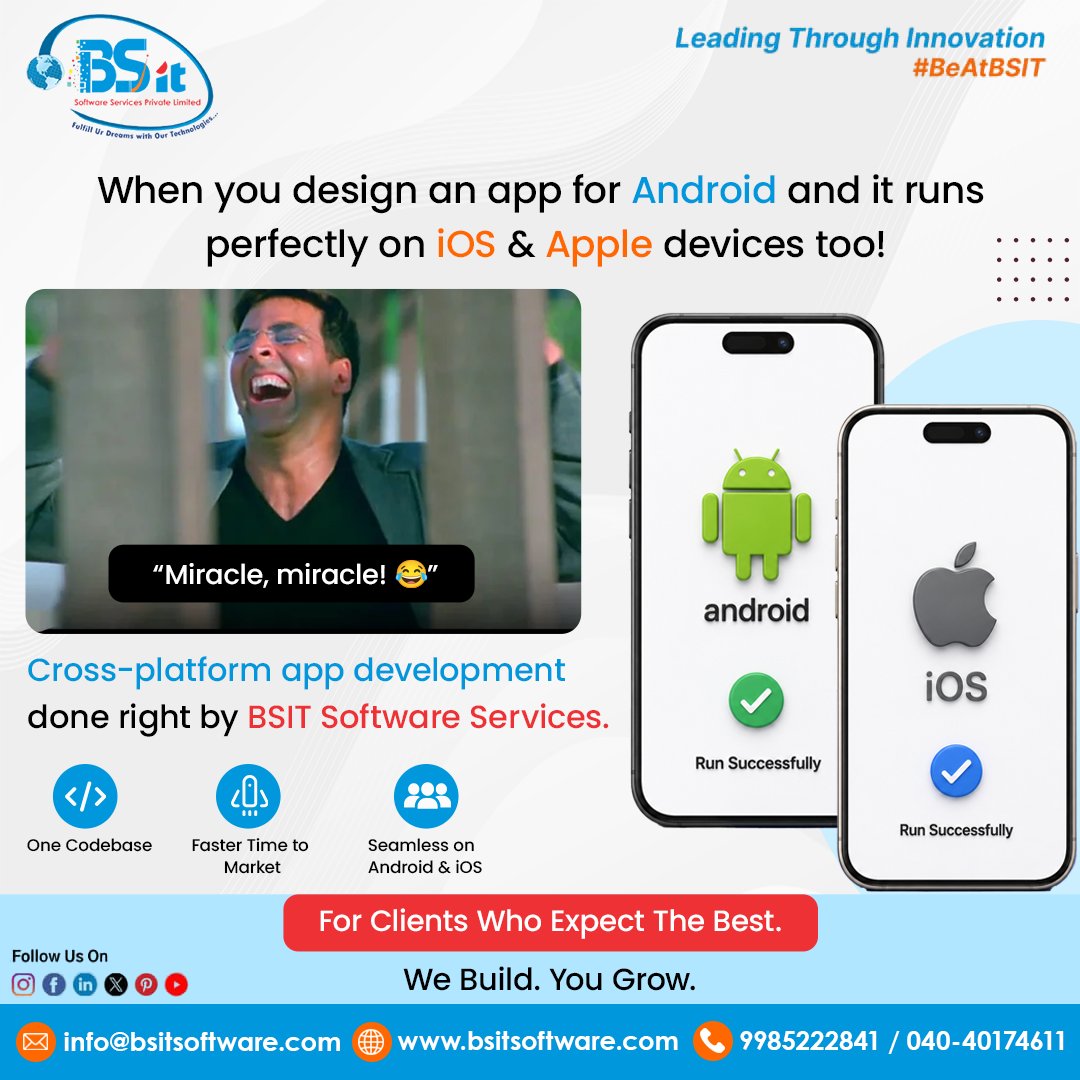 bsitsoftware's tweet photo. One Codebase. Better Business Results 🚀

BSIT Software Services delivers custom software development solutions that run seamlessly across Android & iOS.

✔ Faster deployment
✔ Better scalability
✔ Consistent mobile experience

Build faster. Scale smarter with BSIT Software Services.

#BSIT #BSITSoftwareServices #TechInnovation #MobileDevelopment
