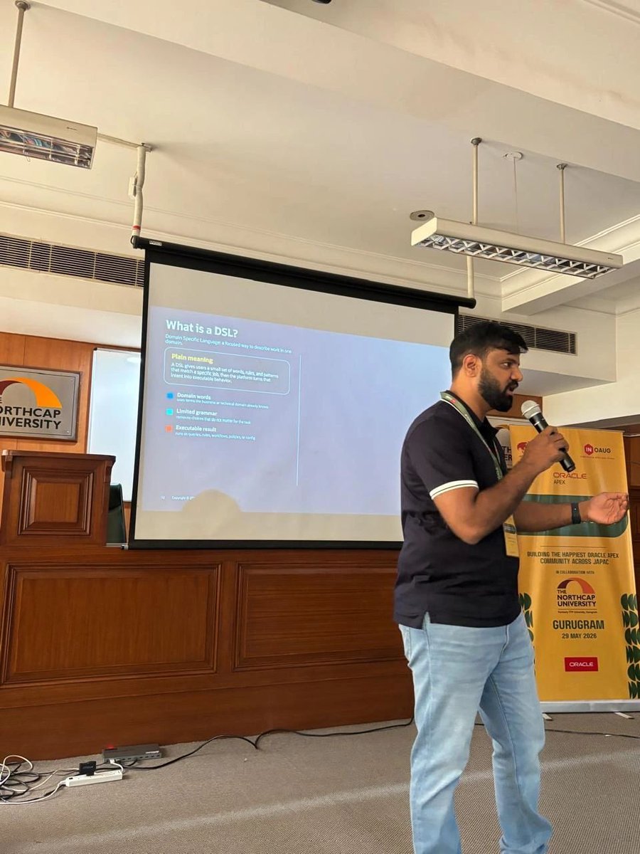 inoaug's tweet photo. Excited to attend “Building Enterprise AI Apps – Part 1” at ORACLE APEX AI BOOTCAMPS: JAPAC Gurugram 🚀

Great insights by @Roopesh_Thokala  on AI-driven enterprise apps with Oracle APEX. Amazing developer energy 🔥

#orclAPEX #AI #GenAI #Oracle #AIBootcamp #JAPAC https://t.co/uffN4518VY