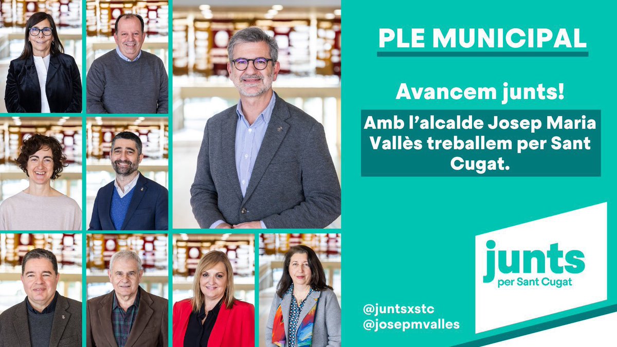 juntsxstc's tweet photo. 👥 Ha començat el #PleStC del mes de maig. A les 13h hi haurà l'audiència pública.
⏩️ Pots seguir el Ple Municipal als mitjans de comunicació locals i al Youtube de l' @ajsantcugat.
✅ Amb l'alcalde @josepmvalles treballem per un Sant Cugat millor. https://t.co/rTor3kNXSF