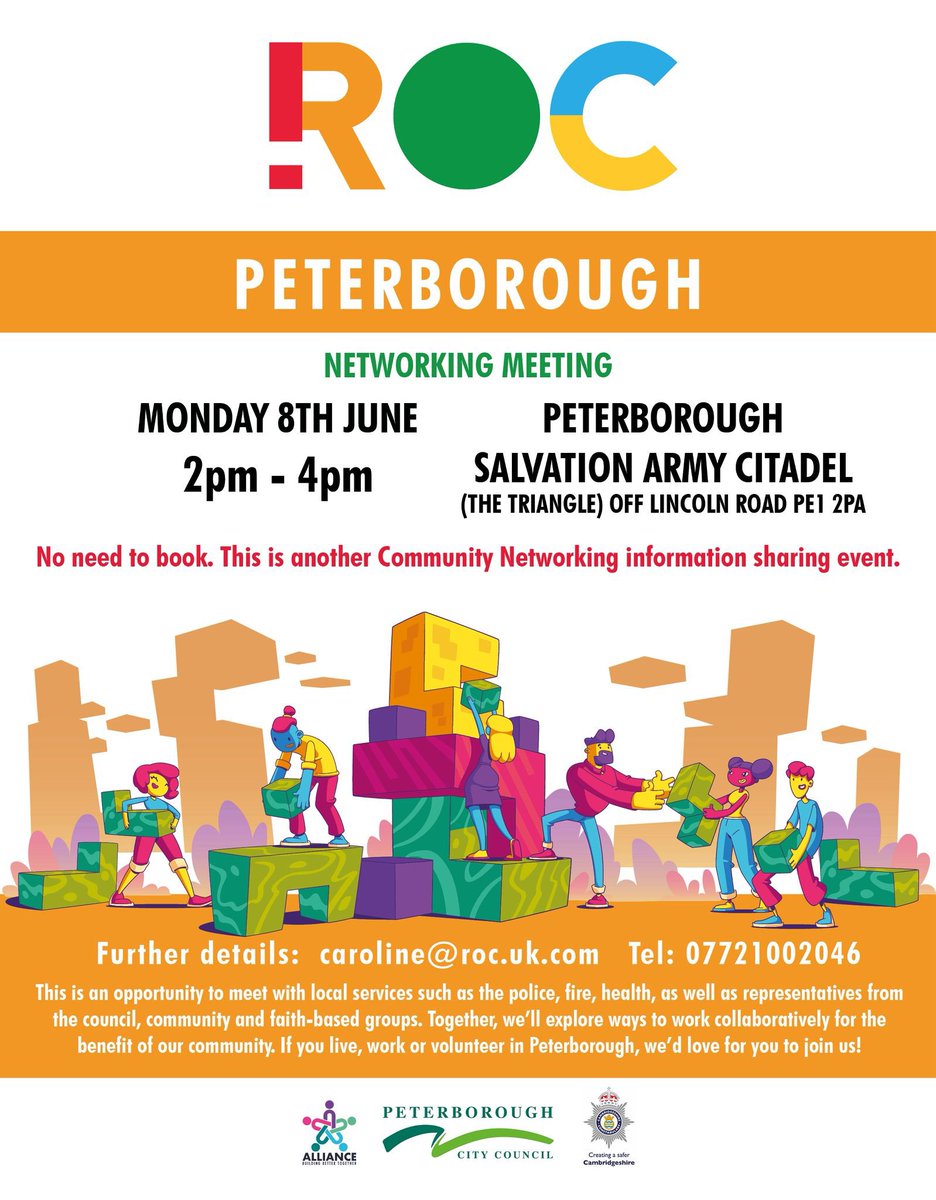 weareROC's tweet photo. ROC #Peterborough - Can you scan the QR Code and answer the survey…

Also Networking Meeting 👇

Mon 8th June 2-4pm - No need to book just turn up and share…

For more info email Caroline@roc.uk.com or call 07721002046. https://t.co/SC6xusgDqF