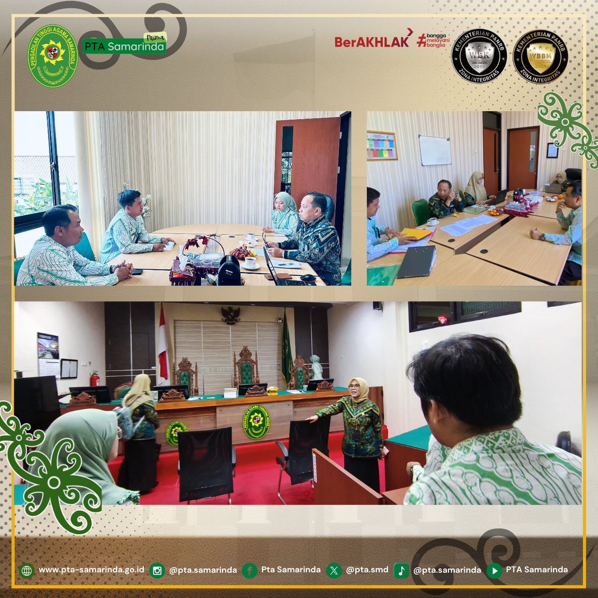 ptasmd's tweet photo. Rabu-Jumat, 06-08 Mei 2026 
PTA Samarinda laksanakan kegiatan Pembinaan &amp; Monitoring Pasca Pelaksanaan Binwasda Triwulan II Tahun 2026 oleh Wakil Ketua PTA Samarinda dan Panitera PTA Samarinda pada PA Tanjung Redeb. 
#PTASamarindaPRIMA
#ptasamarinda
Adm. N.M https://t.co/I58JE2caaw