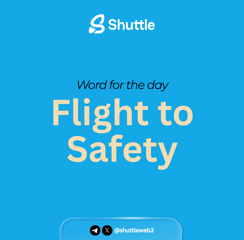 ShuttleWeb3's tweet photo. TGIF🥳Word of the Day: FLIGHT TO SAFETY

A market behavior where investors move funds from risky assets into more stable ones

FLIGHT TO SAFETY happens during uncertain downturns

Recognizing  this helps explain liquidity leaving volatile sectors

PS: For educational purpose, NFA https://t.co/Kxzj9DwzfB