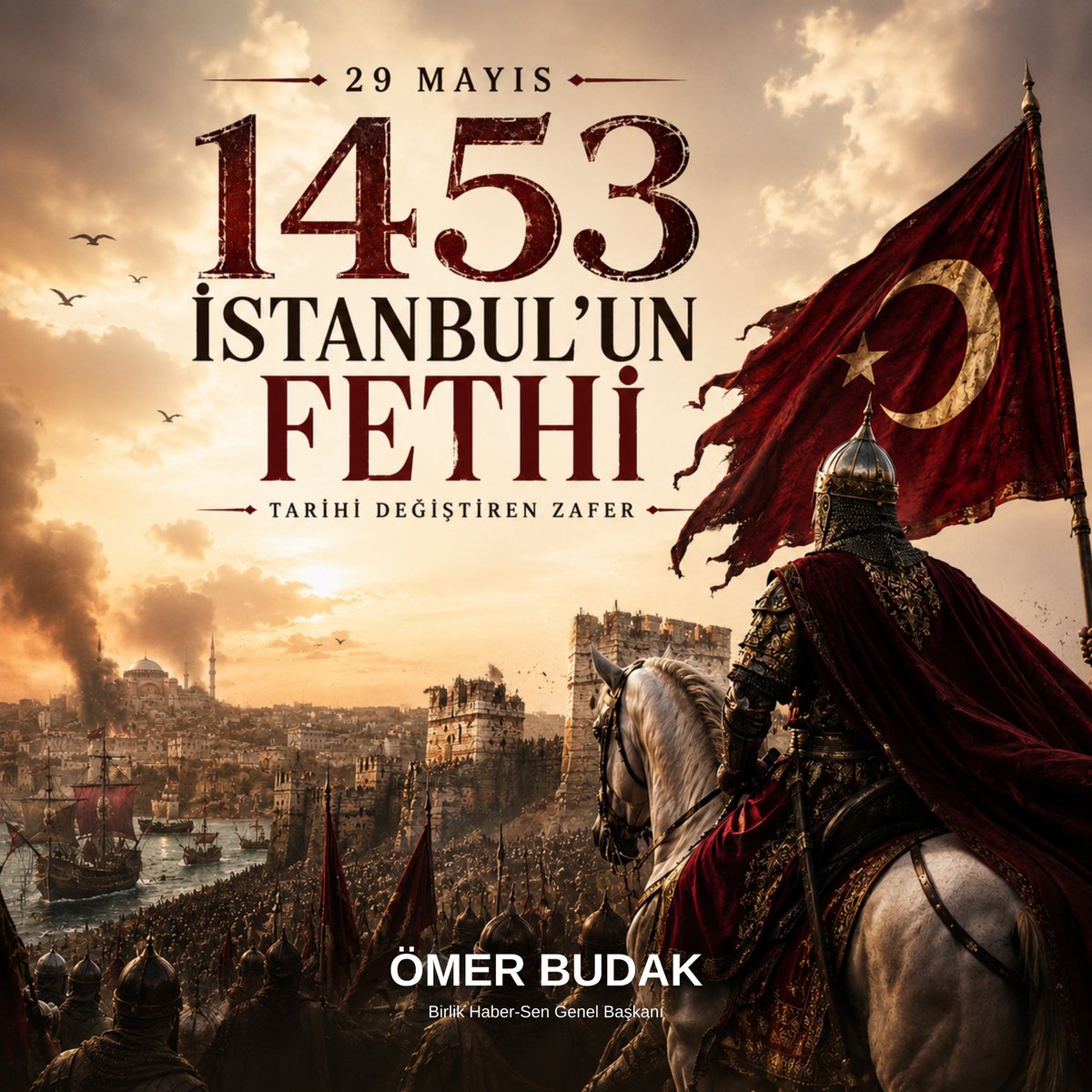 _omerbudak_'s tweet photo. “Konstantiniyye elbet bir gün fethedilecektir. Onu fetheden komutan ne güzel komutan, o ordu ne güzel ordudur.”

Çağ açıp çağ kapatan büyük zaferin mimarı Fatih Sultan Mehmet Han’ı ve kahraman ecdadımızı rahmet, minnet ve saygıyla anıyorum.

#29Mayıs #İstanbulunFethi https://t.co/hpbLQIruyr