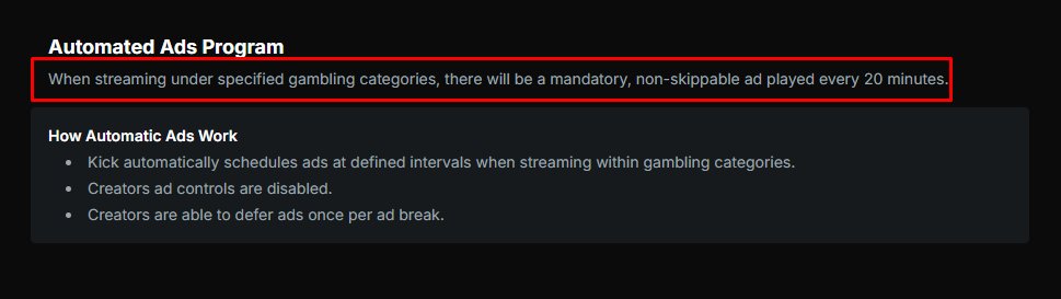 dreycs2's tweet photo. Why Gambling viewers has to watch a non-skippable ad every 20 minutes? Maybe it helps to go outside or what? @kick https://t.co/f0LXrwUiXS