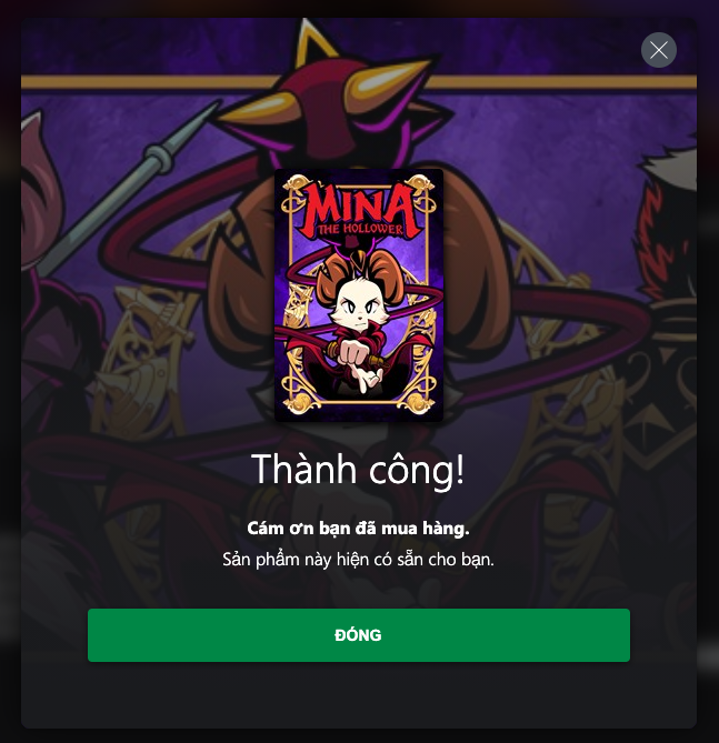 redphx's tweet photo. They added Mina The Hollower after my request. And it's only $8.5 in Vietnam. Of course I bought it right away.

Thank you so much @YachtClubGames https://t.co/KfzZh63kDh
