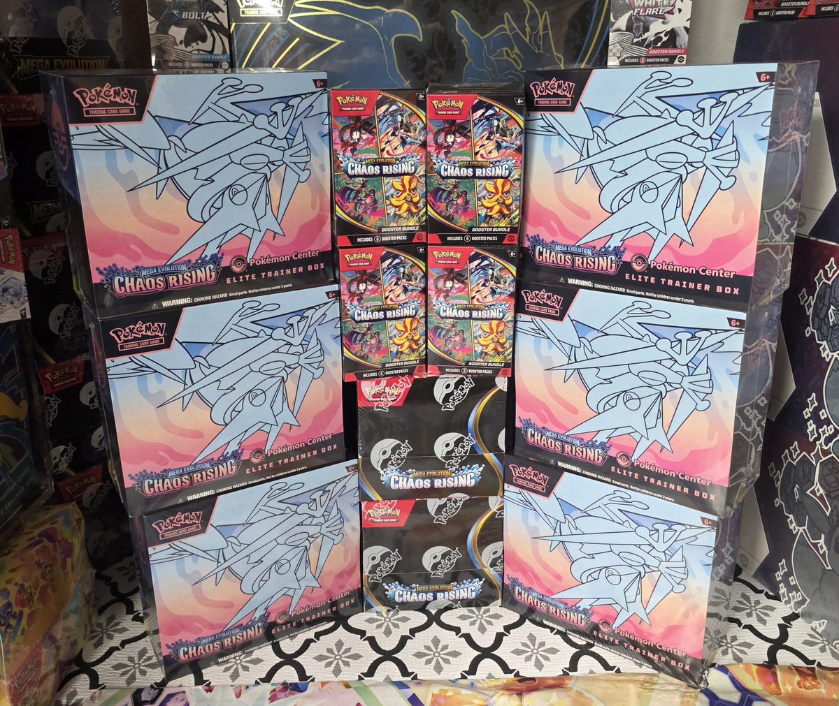 lizard6453's tweet photo. Finally all my chaos rising orders have landed! Etbs $420 a piece, i know what I have. https://t.co/R4RoC3mvuE