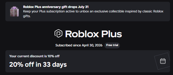 Rolimons's tweet photo. The Giftbox is featured on the Roblox Plus Page 🤔

It reads "Keep your Plus subscription active to unbox an exclusive collectible inspired by classic Roblox gifts."

What do you think it could possibly be?