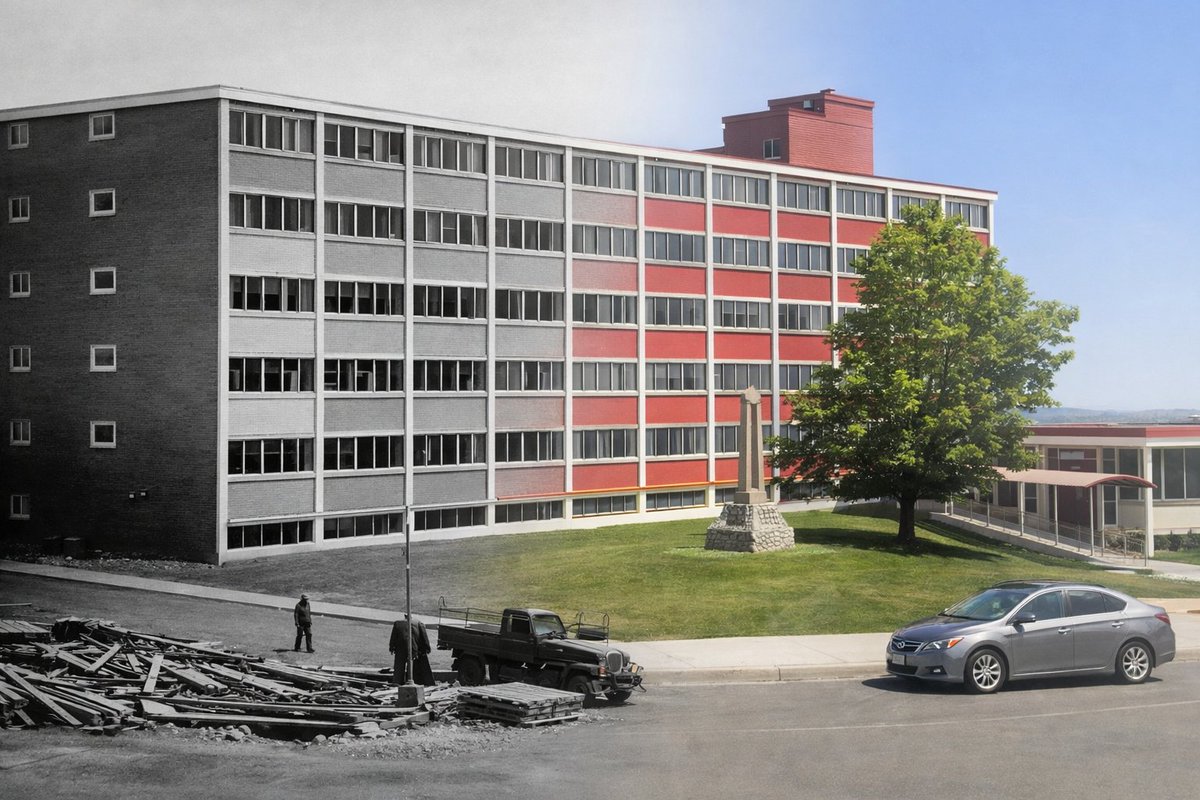 PG_Designs's tweet photo. May 28, 1958.
Downtown Prince George was changing fast.
The brand-new provincial government building — the one so many longtime residents would later just call “the Government Building downtown” — officially opened on May 28, 1958, with Premier W.A.C. Bennett cutting the ribbon.
The newspaper coverage from that week shows exactly what kind of city Prince George was becoming.