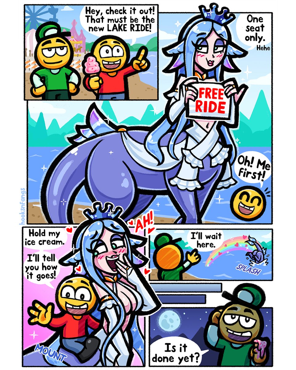 hooksnfangs's tweet photo. Two guys find a different ride near the fair! How fun!

#魔物娘図鑑二次 #MonsterGirlEncyclopedia https://t.co/2wN51qBfzf