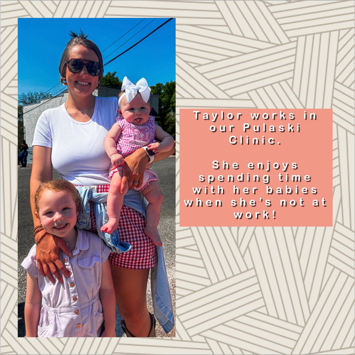 SkinSolutionsD's tweet photo. Meet the hearts of our Pulaski clinic! When Taylor, Kimmy, and Wende aren't protecting your skin, they're busy making memories with their families and grandkids. 🧡

Book your Pulaski visit at our link in bio! 🩺

#PulaskiTN #SkinSolutionsDermatology #Dermatology https://t.co/znMCwVp3St