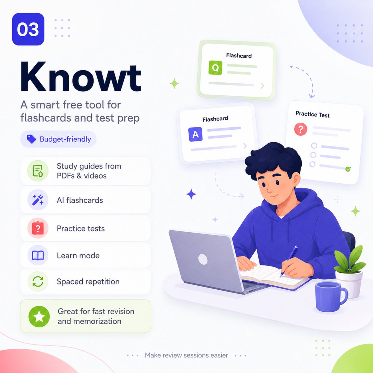 LearnCoursesEdu's tweet photo. Turn scattered study materials into a smarter learning system.

Tools like Mindgrasp, Knowt, StudyFetch, and Revisely help you create summaries, flashcards, quizzes, and study plans faster.

Save this carousel and try one tool this week.

#AITools #StudyTips #OnlineLearning #AIForStudents #LearnSmarter