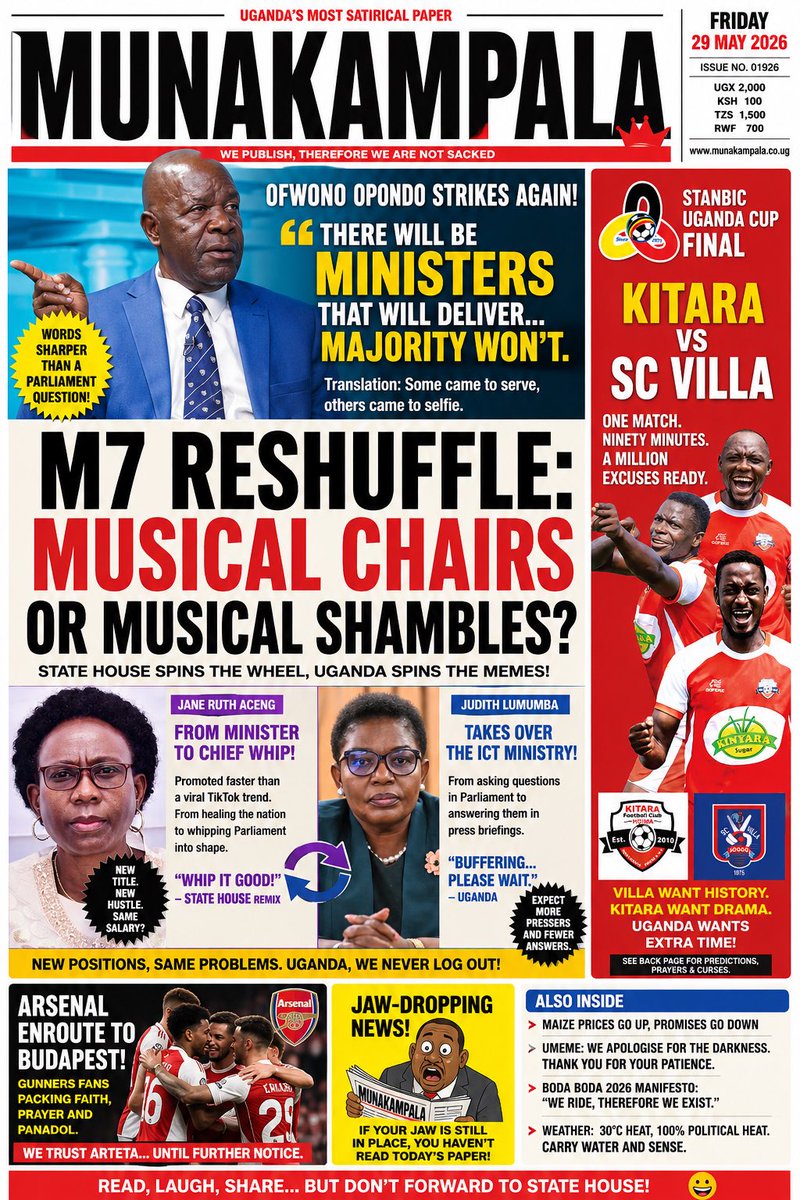 Witty_kampala's tweet photo. Munakampala paper has resumed normal operations.Your paper has dropped.🔥 https://t.co/L1FOxSVQ5p