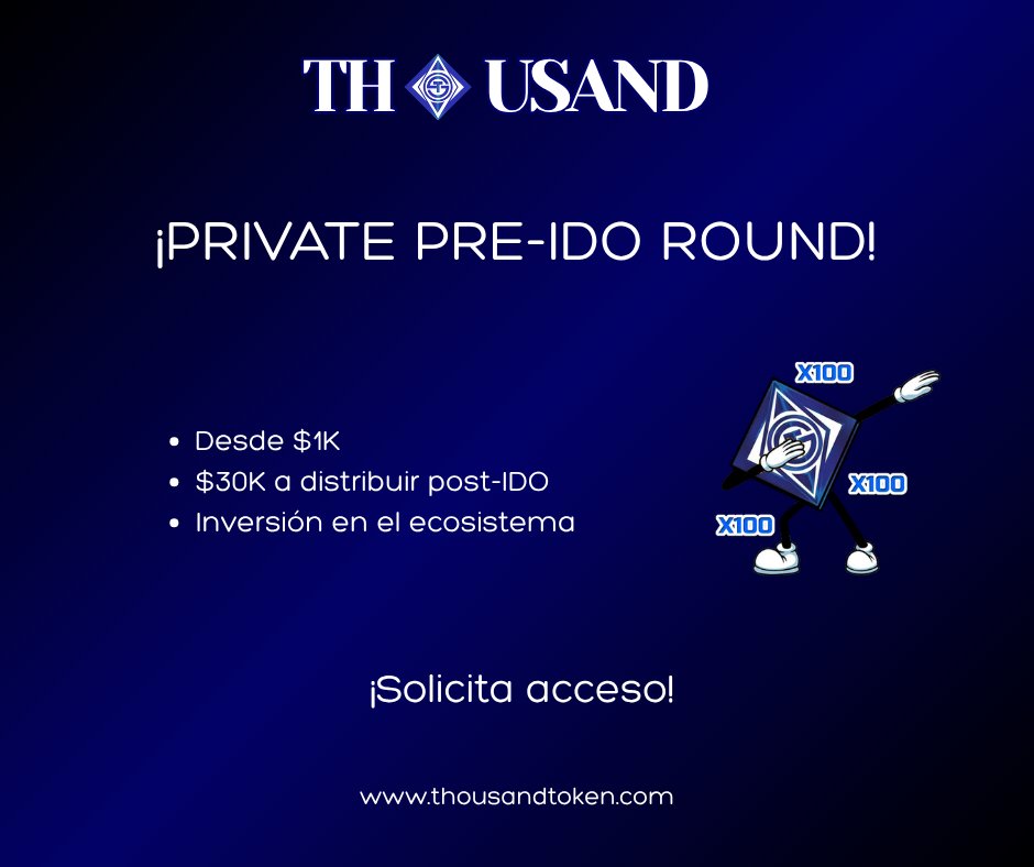 ThousandToken's tweet photo. PRE-IDO PRIVATE ROUND – ONLY 10 SPOTS AVAILABLE! ⚡

Target: $10K 🚀

💰 Starting at $1K
📈 Projected return: $30K post-launch
🤝 Direct investment in the company

🔥On the Road to IDO &amp; TGE

📩 Request details and join!
@CyreneAI @CyreneAIFlows 

#thousandtoken #IDO #Solana https://t.co/Dw0ZeKVNJ7