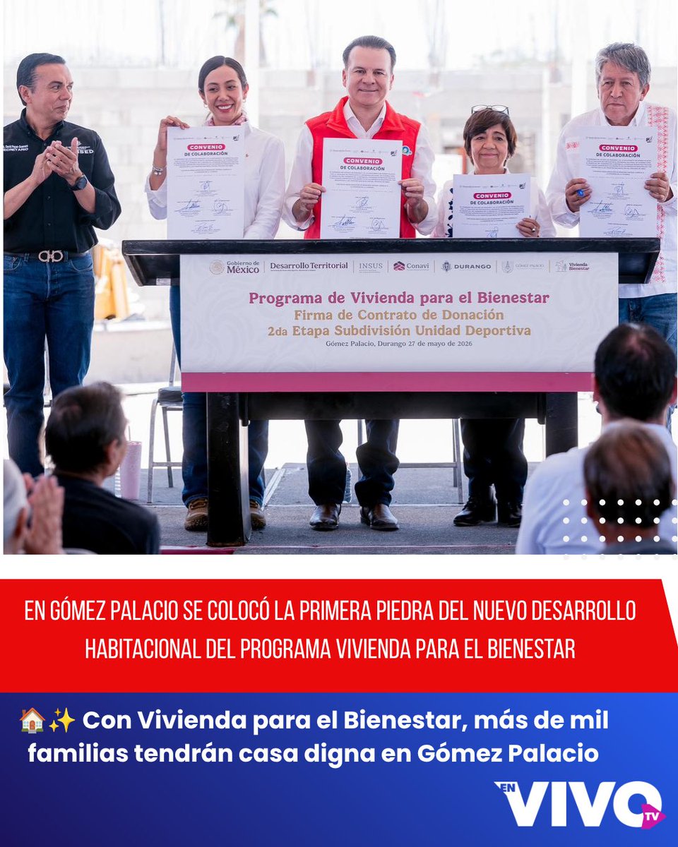 AlacranReporte's tweet photo. 🏠✨ Con Vivienda para el Bienestar, más de mil familias tendrán casa

📍 En Gómez Palacio se colocó la primera piedra del nuevo desarrollo habitacional del programa Vivienda para el Bienestar, impulsado de manera conjunta por los gobiernos Federal, Estatal y Municipal. 🤝🇲🇽 https://t.co/RYUWp2cIuz