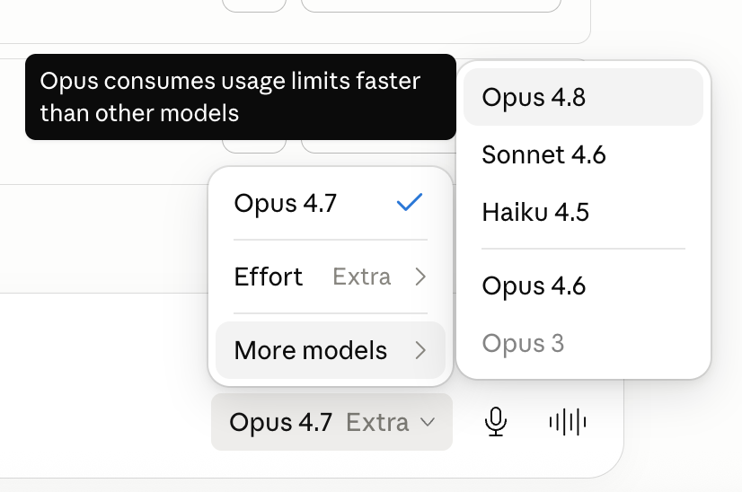 Jenqyanghou's tweet photo. Claude Opus 4.8 is here. https://t.co/JxyejWMzZv