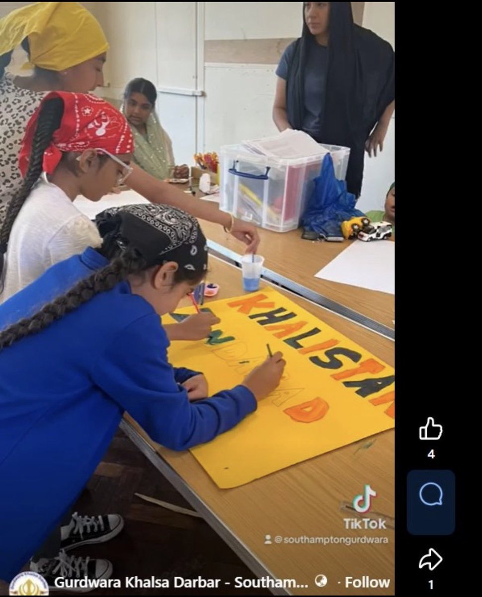 bahlawat11's tweet photo. “Arts and painting” classes at Gurdwara Khalsa Darbar in Southampton, UK -  where children are being encouraged to make Khalistan flags and are fully exposed to radical separatist messaging

This is the same Khalistan-linked gurdwara where Henry Nowak’s killer, Sikh man Vickrum Digwa, was reportedly involved in giving Sikh weapons training to young kids