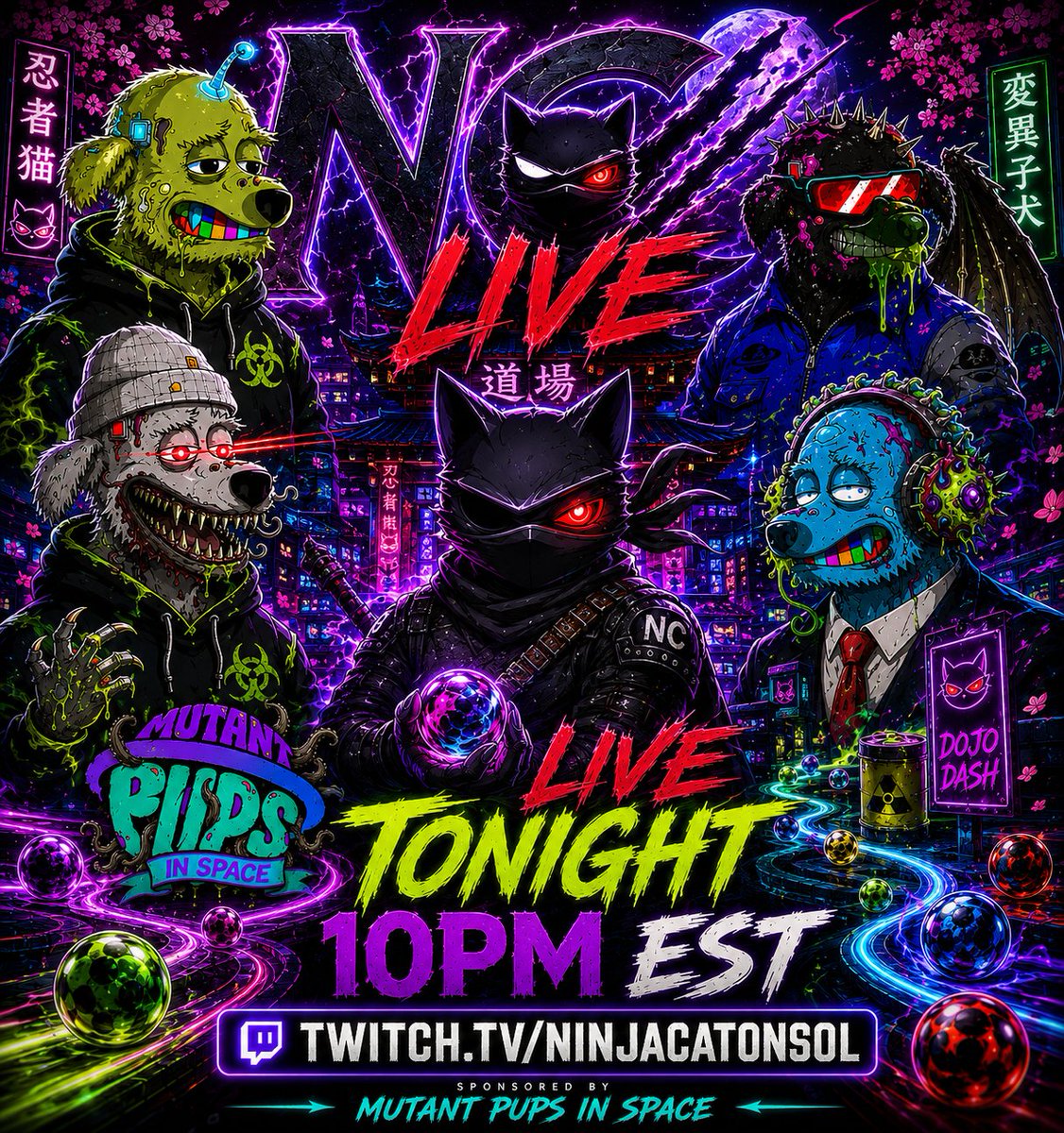 SolNinjaCatSol's tweet photo. We are LIVE TONIGHT!! 

Tons of giveaways ready!!

First 10 chatters will be entered in for the starting $10 prize!! 

See you tonight 10PM EST 

https://t.co/q7rt5O0RMp https://t.co/n8O081yR2n