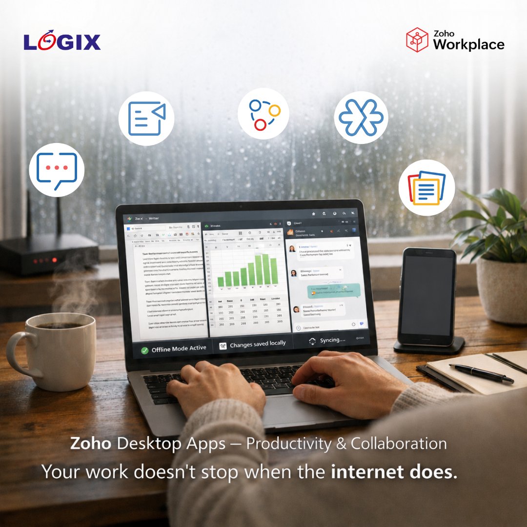 logixInfo's tweet photo. With Zoho Desktop Apps, your team can continue working, collaborating, and staying productive even when connectivity drops. 

Explore more: https://t.co/hMA2zPg4h3

#ZohoWorkplace #BusinessProductivity #CollaborationTools #DigitalWorkplace #RemoteWork https://t.co/kLt0P4LDaU