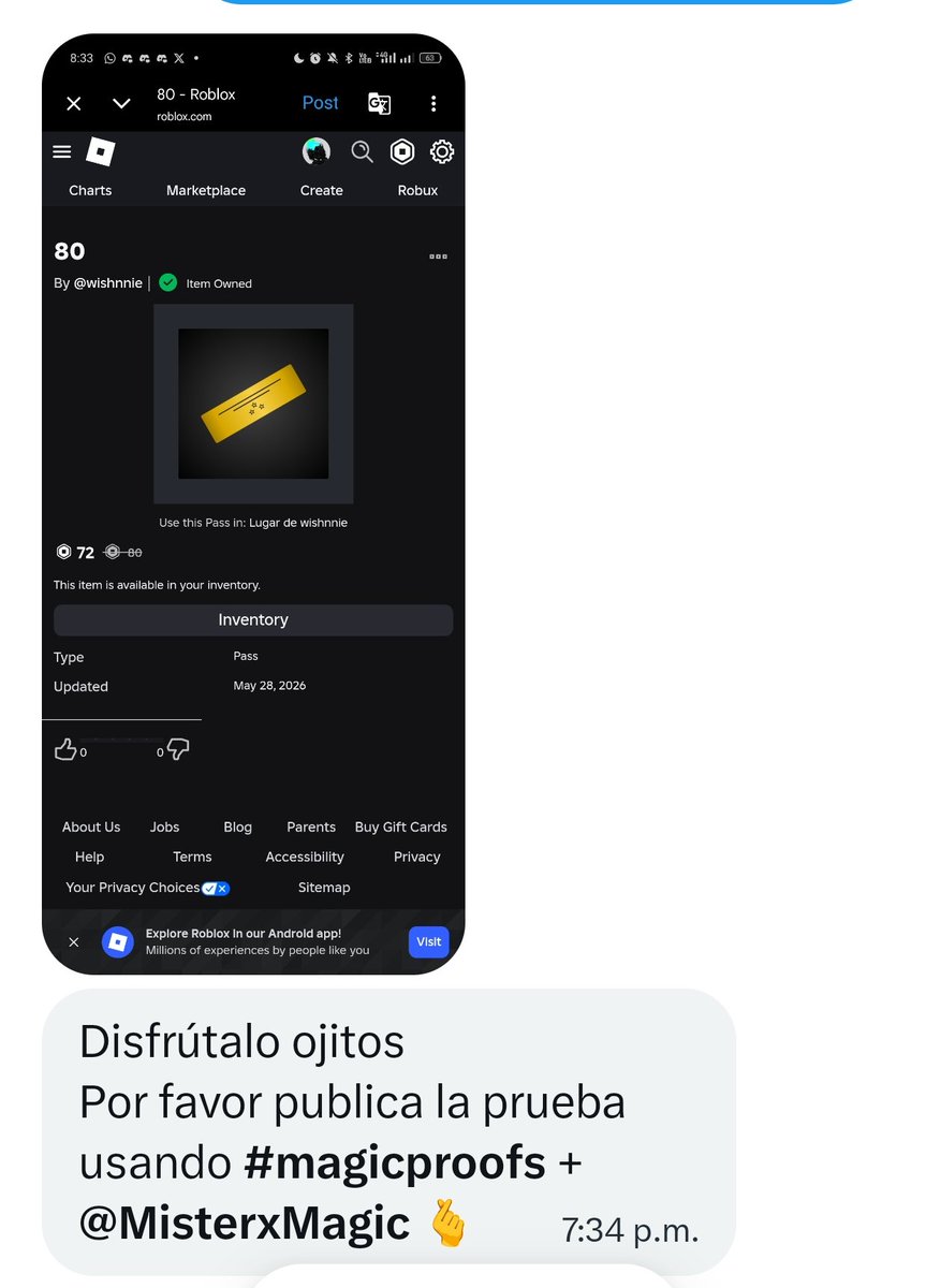rinrinrobux's tweet photo. Grasias bro te kiero @MisterxMagic #magicproofs https://t.co/OlBcwo4bpQ