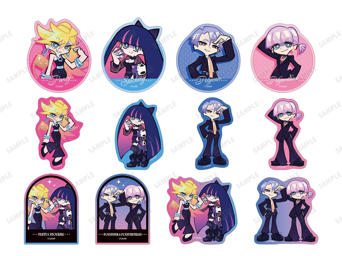 NEWPSG_Merch's tweet photo. New PANTY &amp; STOCKING with GARTERBELT Trading Die-Cut Stickers available at the New PANTY &amp; STOCKING with GARTERBELT POP UP SHOP in AMNIBUS STORE -blue- running from June 19th, 2026 to July 5th, 2026, 550 yen for a single item and 6,600 yen for complete box (online listings soon) https://t.co/MJdc4dlgeR