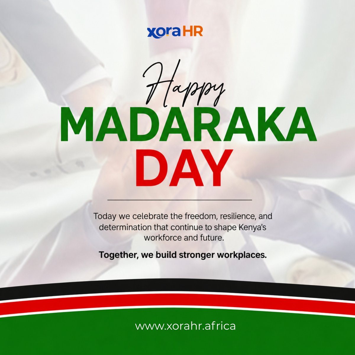 XoraHR_'s tweet photo. This Madaraka Day, we celebrate the hardworking people, businesses, and teams driving Kenya forward every single day.

Here’s to building stronger workplaces and an even stronger future together.

Happy Madaraka Day from XoraHR

#MadarakaDay #XoraHR #StrongerTogether https://t.co/v1GX2C6D2b