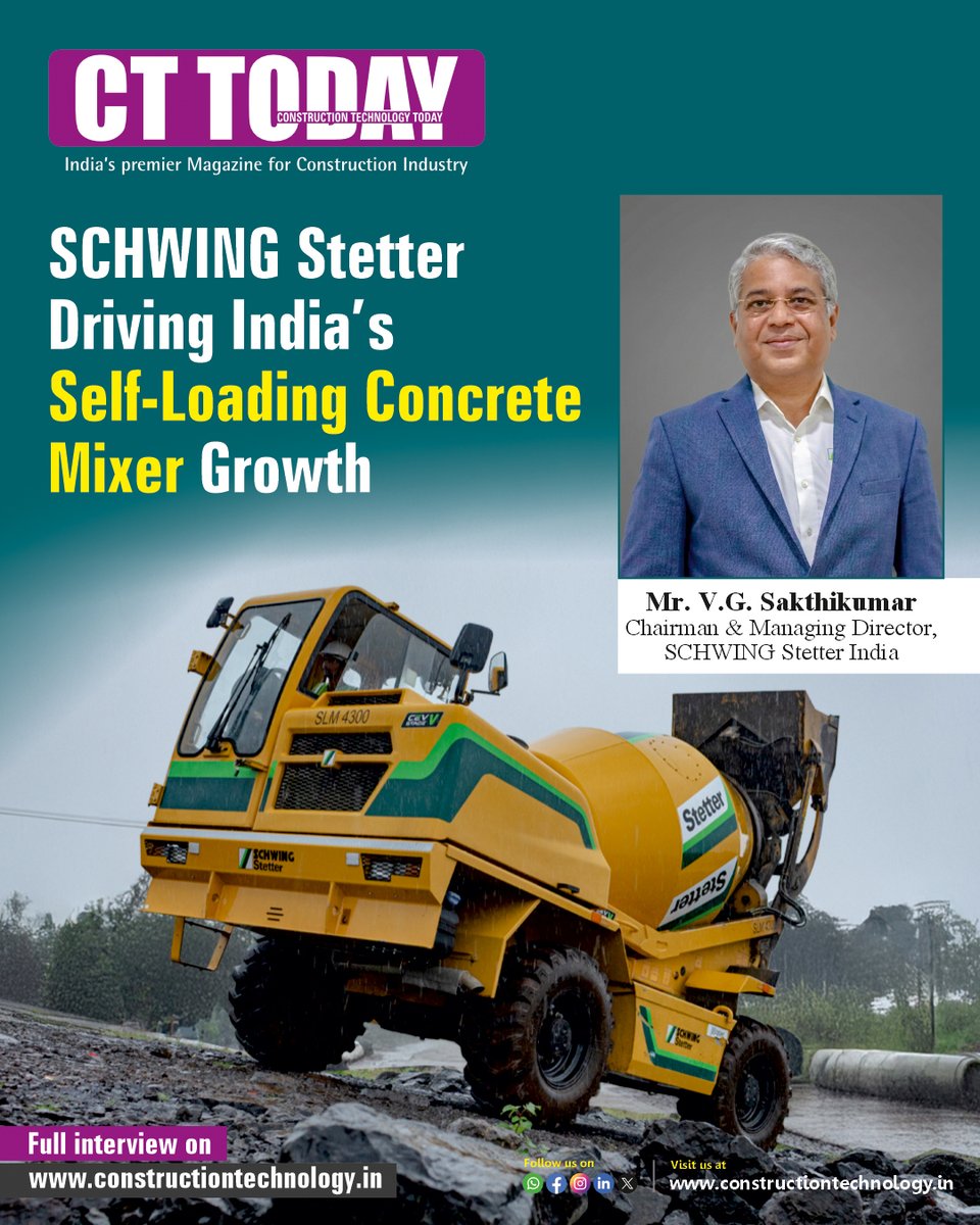 ConstTechMedia's tweet photo. 🚧 SCHWING Stetter Driving India’s Self-Loading Concrete Mixer Revolution!

*Read the full interview on:*
https://t.co/dvF5weyVmc

#SCHWINGStetter #SelfLoadingMixer #ConcreteMixer #ConstructionIndustry #Infrastructure #ConstructionTechnology https://t.co/IBTk1bDsrY