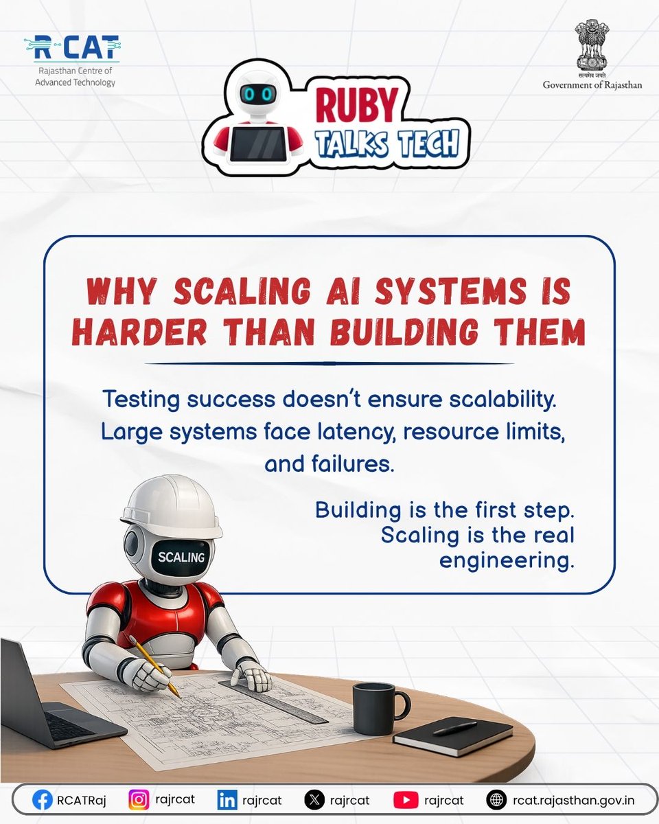 rajrcat's tweet photo. Building AI is just the beginning  making it work smoothly at scale is the real challenge.

From latency issues to resource limits, scalable AI needs smart engineering at every step. 

#RubyTalksTech #RCAT #ArtificialIntelligence #AISystems #TechLearning https://t.co/gJMdhdC3HP