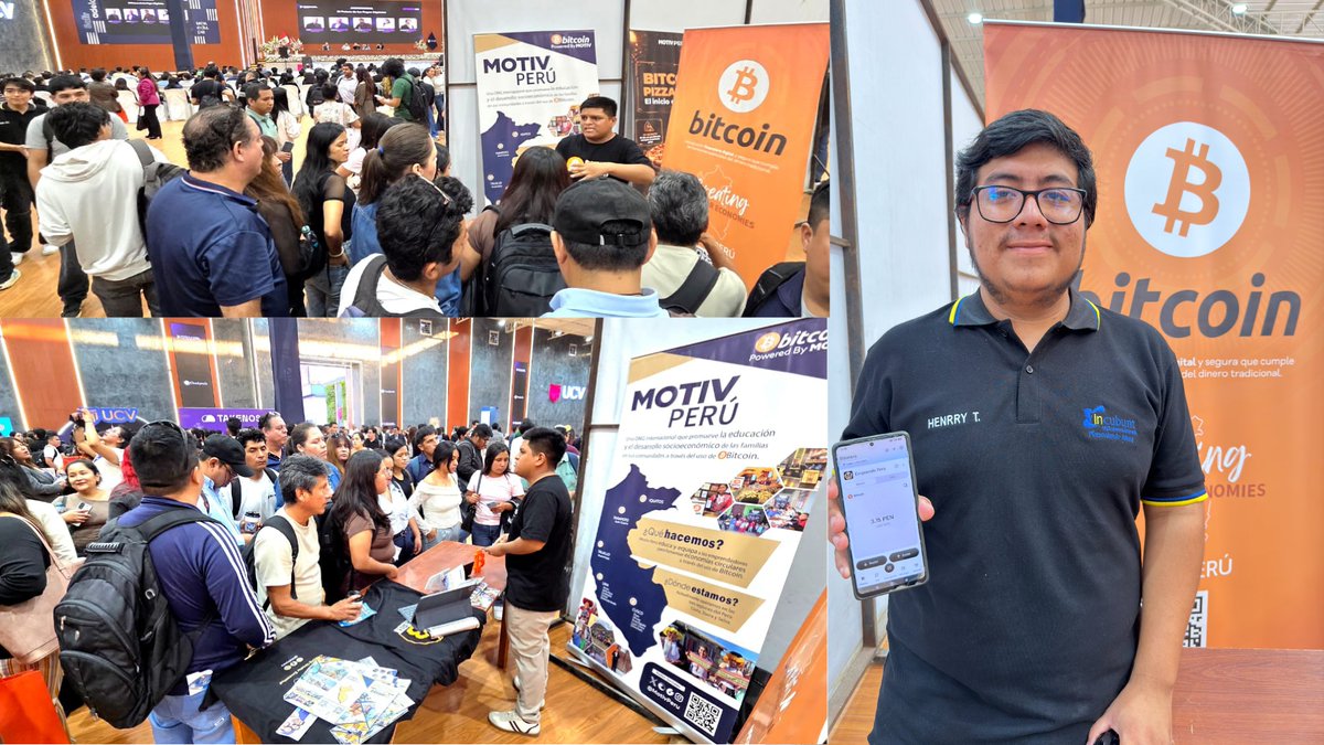 MotivPeru's tweet photo. The next generation is already learning about #Bitcoin⚡🎓

In Trujillo, MOTIV Perú connected with university students to explore technology, social impact, and Bitcoin adoption.
During the event:

📲 @fedibtc wallets were installed
🟠 Sats were shared
🤝 Conversations around financial inclusion took place
🚀 Educational resources and merch were distributed

The future of adoption is built through education.

#BitcoinEducation #Fedi #BTC #BitcoinCommunity #CircularEconomy
@awstian @JoeNakamoto @isabellasg3 @LOReBitcoin @MotivPM @RunwithBitcoin @frankcorva @paystand @piratehash @madalena_antao @b4_humanity