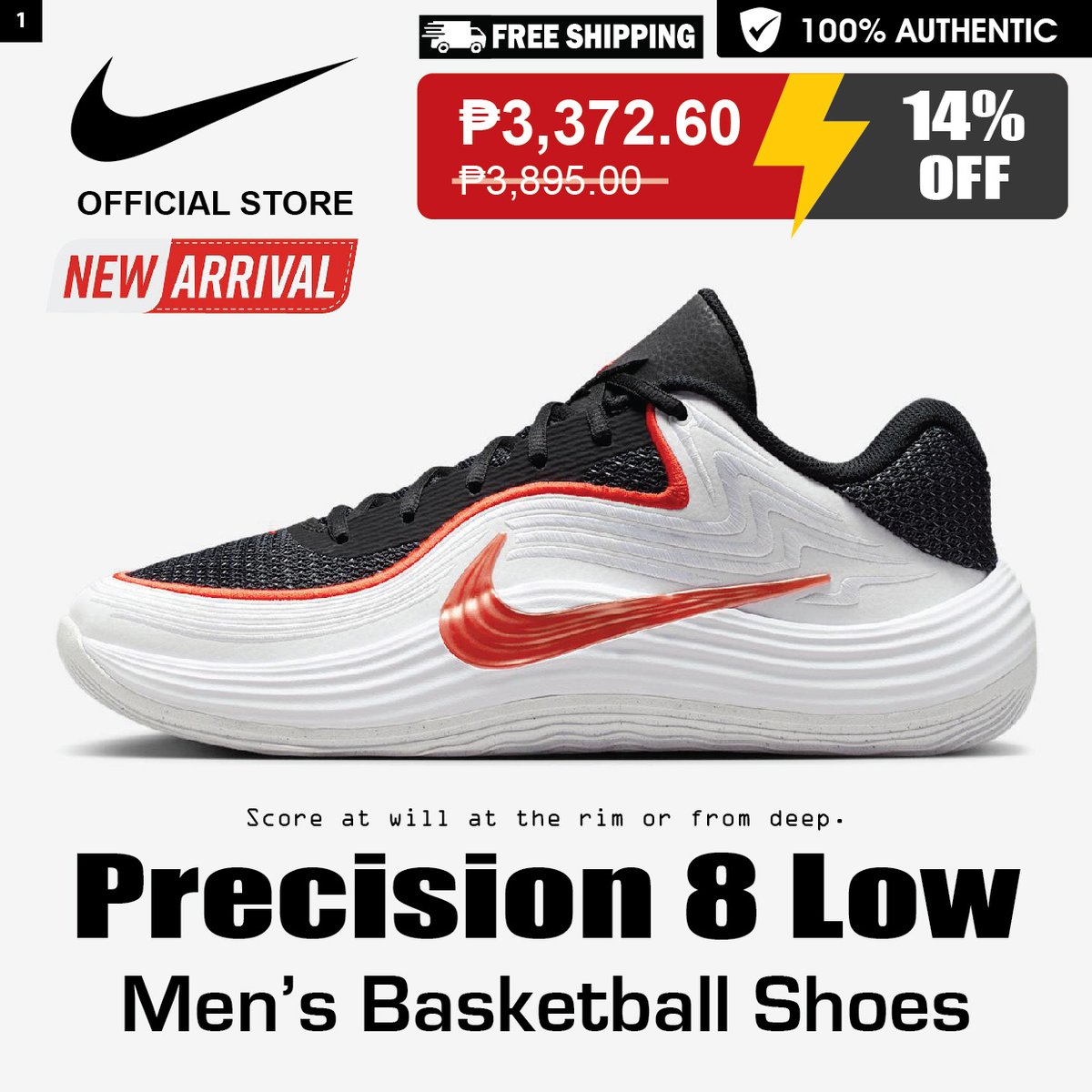 laz_shop's tweet photo. Nike PRECISION 8 LOW [Men] Black/White
𝗔𝗗𝗗 𝗧𝗢 𝗖𝗔𝗥𝗧 🛒 https://t.co/TX6o7GLxAg
Score at will at the rim or from deep in the Nike Precision 8 Low. 
🛒 https://t.co/hbGntodfXQ

#Nike #NikePH #Precision8 #Men #Basketball #Shoes https://t.co/1TUyq82XA8
