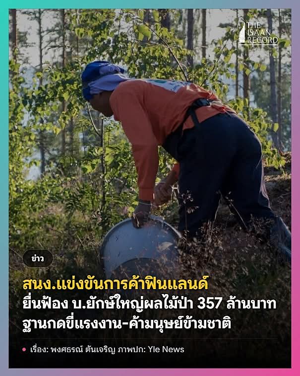 isaanrecord's tweet photo. วันที่ 27 พฤษภาคม 2569 เว็บไซต์สำนักงานแข่งขันทางการค้าและคุ้มครองผู้บริโภคแห่งฟินแลนด์ (Finnish Competition and Consumer Authority: FCCA) เผยแพร่รายงานข่าวระบุว่า 

FCCA ได้ยื่นเรื่องเสนอต่อศาลปกครองพาณิชย์ (Markkinaoikeus) ให้สั่งปรับบริษัทในกลุ่มอุตสาหกรรมผลไม้ป่า 4 บริษัท ในประเทศฟินแลนด์ รวมเป็นเงินกว่า 9.4 ล้านยูโร หรือประมาณ 358 ล้านบาท ในข้อหาผูกขาดการซื้อขายและแลกเปลี่ยนข้อมูล ส่วนอีก 1 บริษัท ซึ่งมีส่วนร่วมในกลุ่มผูกขาดดังกล่าวได้รับการยกเว้นค่าปรับ เนื่องจากให้ความร่วมมือในการเปิดโปงกลุ่มทุนผูกขาดนี้

อ่าน: สนง.แข่งขันการค้าฟินแลนด์ ยื่นฟ้อง บ.ยักษ​์ใหญ่ผลไม้ป่า 357 ล้านบาท ฐานกดขี่แรงงาน-ค้ามนุษย์ข้ามชาติ https://t.co/CDqBtitSZW

---

เรื่อง: พงศธรณ์ ตันเจริญ
ภาพปก: Yle News