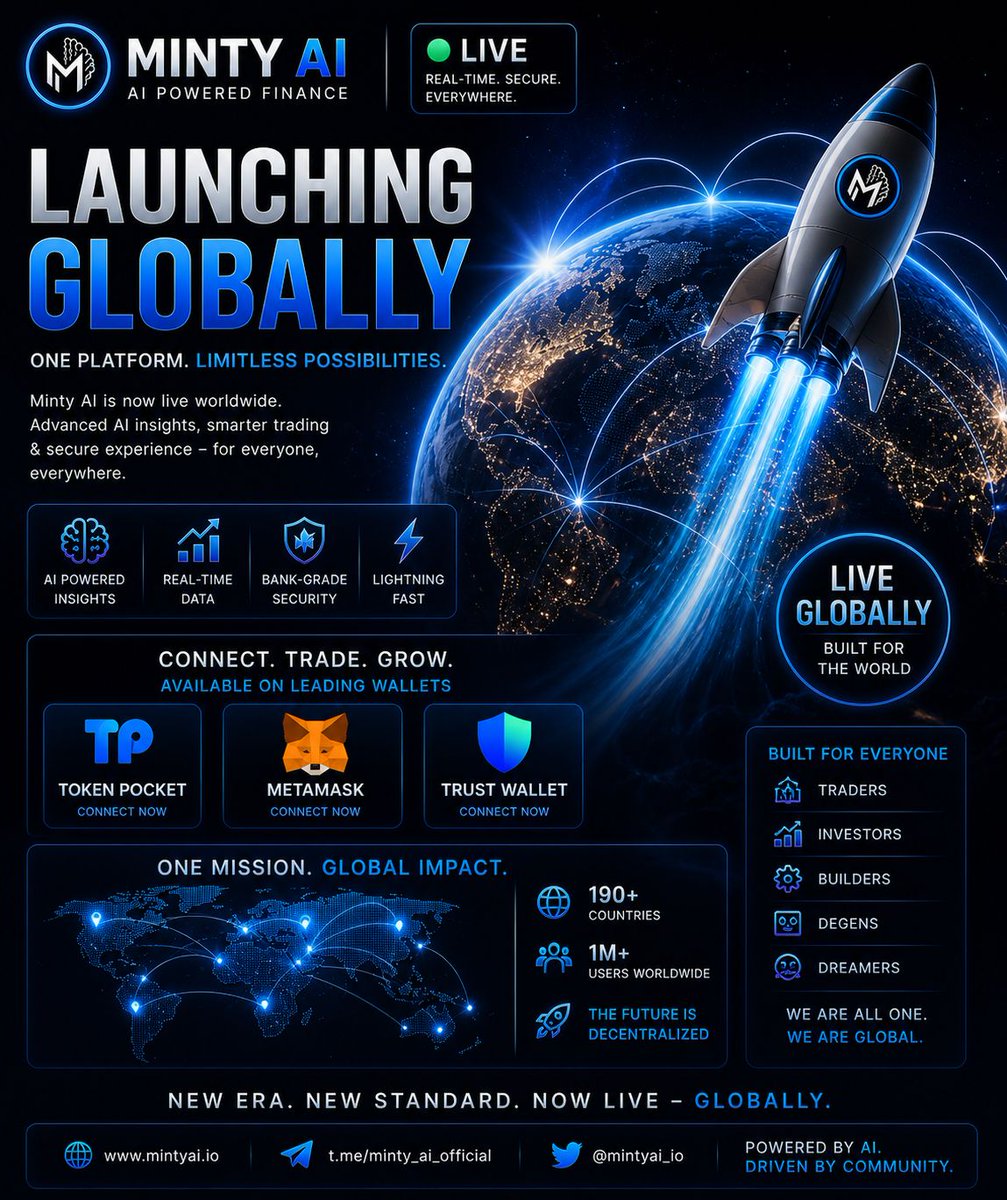 MINTYAIDefi's tweet photo. 🚀 Minty AI — The Future of AI-Powered Web3 Innovation
A decentralized ecosystem combining:
🔹 Artificial Intelligence
🔹 Blockchain Technology
🔹 Smart Automation
🔹 Secure Web3 Infrastructure

#MintyAI #Web3 #AI #Blockchain #Crypto #DeFi #ArtificialIntelligence #Web3Community https://t.co/VKgmzV4pzR