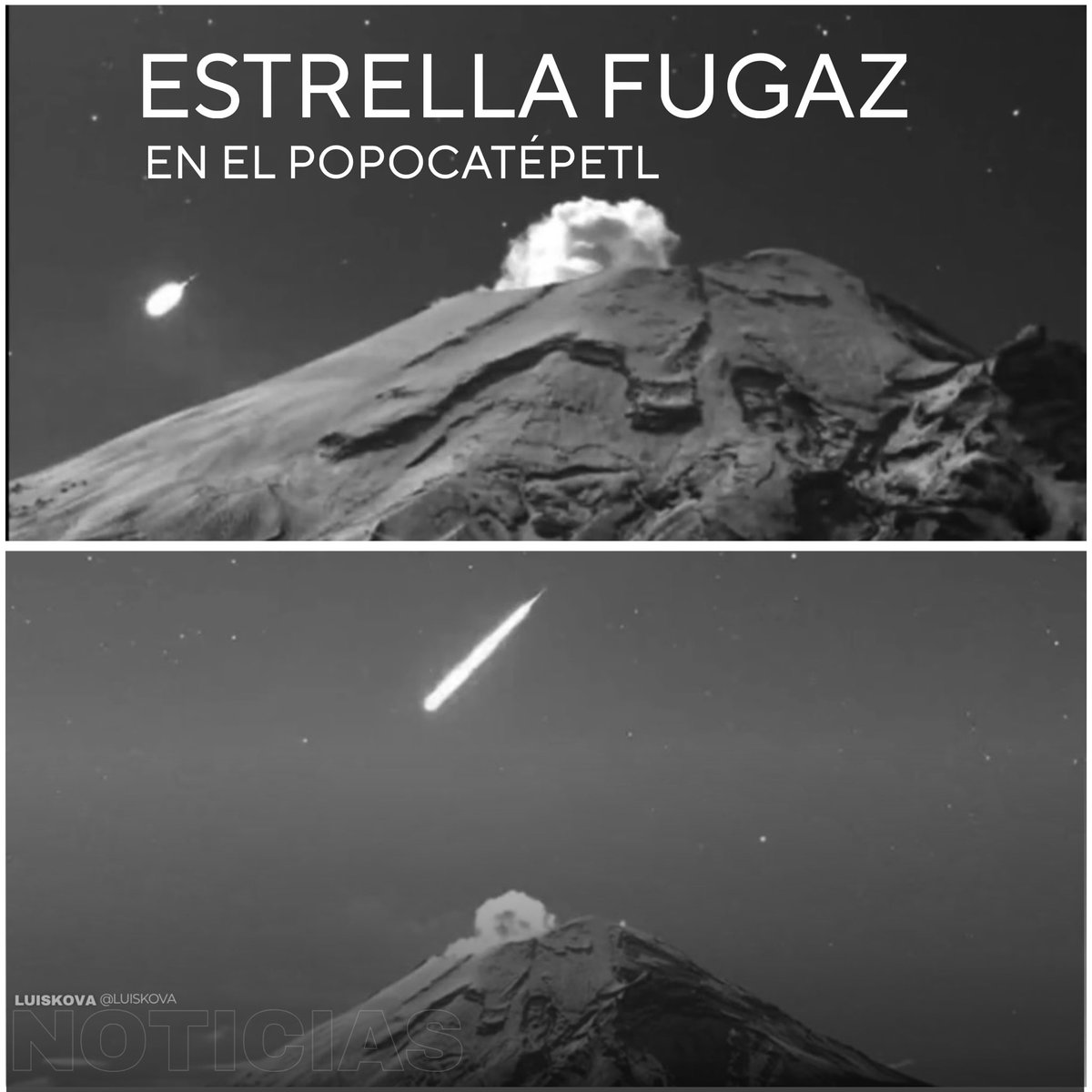 luis_kova's tweet photo. 🌠 Una espectacular estrella fugaz cruzó el cielo durante la noche y fue registrada por las cámaras de monitoreo del #Popocatépetl https://t.co/prpS7iPbMb
