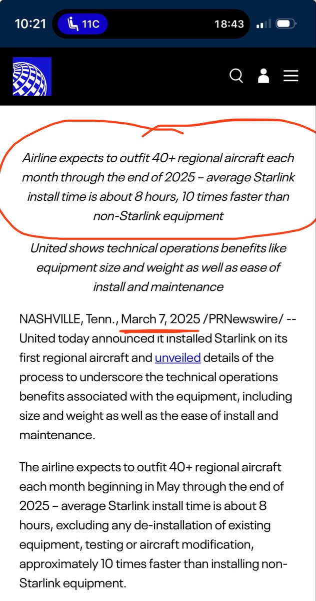 ImpactForward's tweet photo. I’ve done 30 @united flights since this PR &amp; flights always to/from major cities and have YET to experience @Starlink on a single flight. 

Can you all move faster? lol https://t.co/K7jSRjv98O