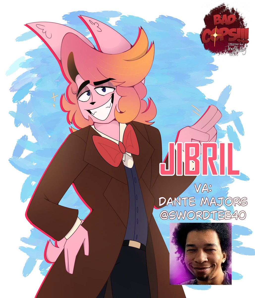 Swordtee40's tweet photo. ✨ROLE ANNOUNCEMENT!!✨

I’m so very excited to announce that I’m the voice behind Jibril for the upcoming indie animated pilot, Bad Cops!!!

Thanks so much @JibrilThe_Thing for bringing me on board! 😁😁😁 https://t.co/NzWXir7VIx